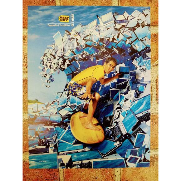 2004 Best Buy Print Ad Man Surfing Wave of Electronics Thousands Possibilities - Picture 3 of 10
